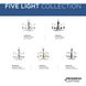 Kipling 5 Light 17.5 inch Brushed Nickel Chandelier Ceiling Light